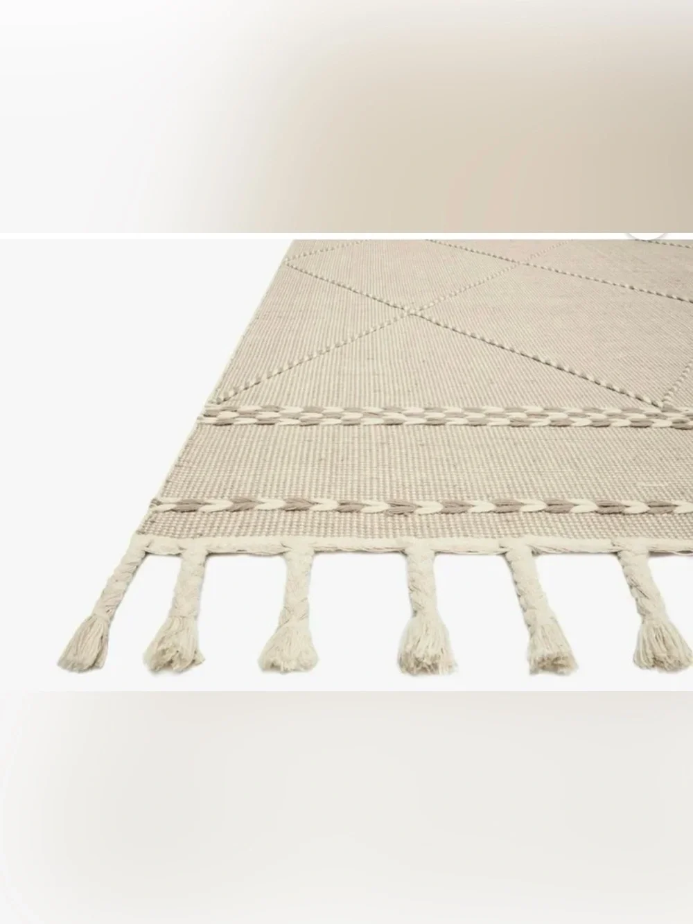 GUC, Loloi II Sawyer SAW-03 Sand Geometric Area Rug (Ivory, Cream, Taupe)